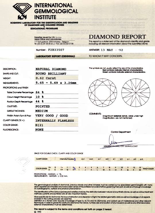 Foto 9 - Diamant 0,62Carat Brillant IGI Lupenrein Weiss H, D5818