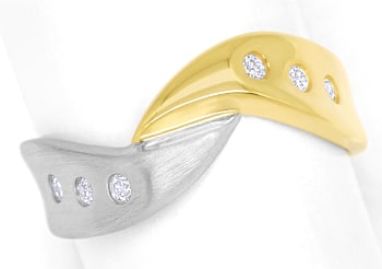 Foto 1 - Diamantring mit 0,12ct Brillanten in Gelbgold-Weißgold, S1425
